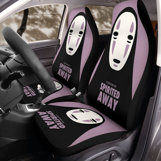 SGhibli Car Seat Covers No Face Spirited Away Character Graphic Seat Covers Black