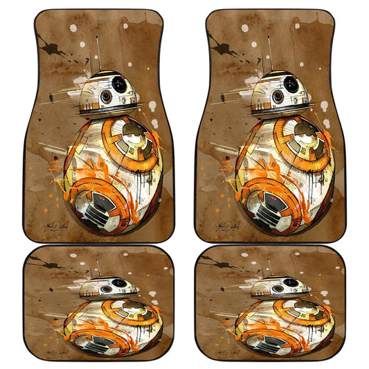 SW Car Mats SW BB8 Droid Robot Graphic Car Floor Mats Brown