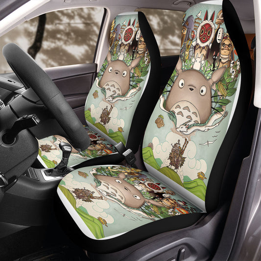 SGhibli Car Seat Covers Ghibli All Characters Graphic Seat Covers Colorful