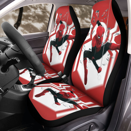 Spiderman Car Seat Covers MV Spideman Swinging Breaking Wall Seat Covers Red White