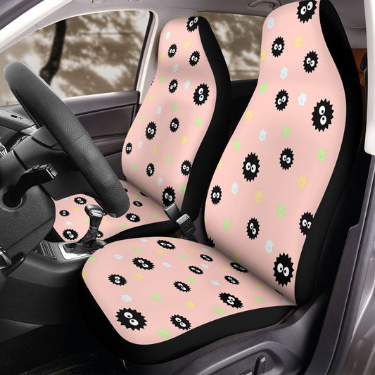 SGhibli Car Seat Covers Spirited Away Soots Star Pattern Seat Covers Pink