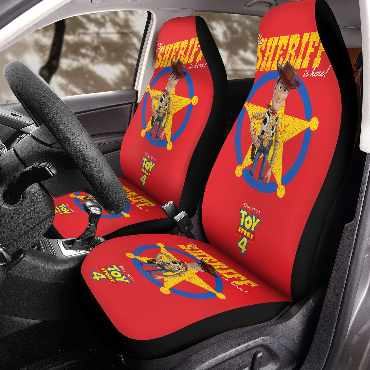 Toy Story Car Seat Covers DN The Woody Sheriff Is Here Seat Covers Red