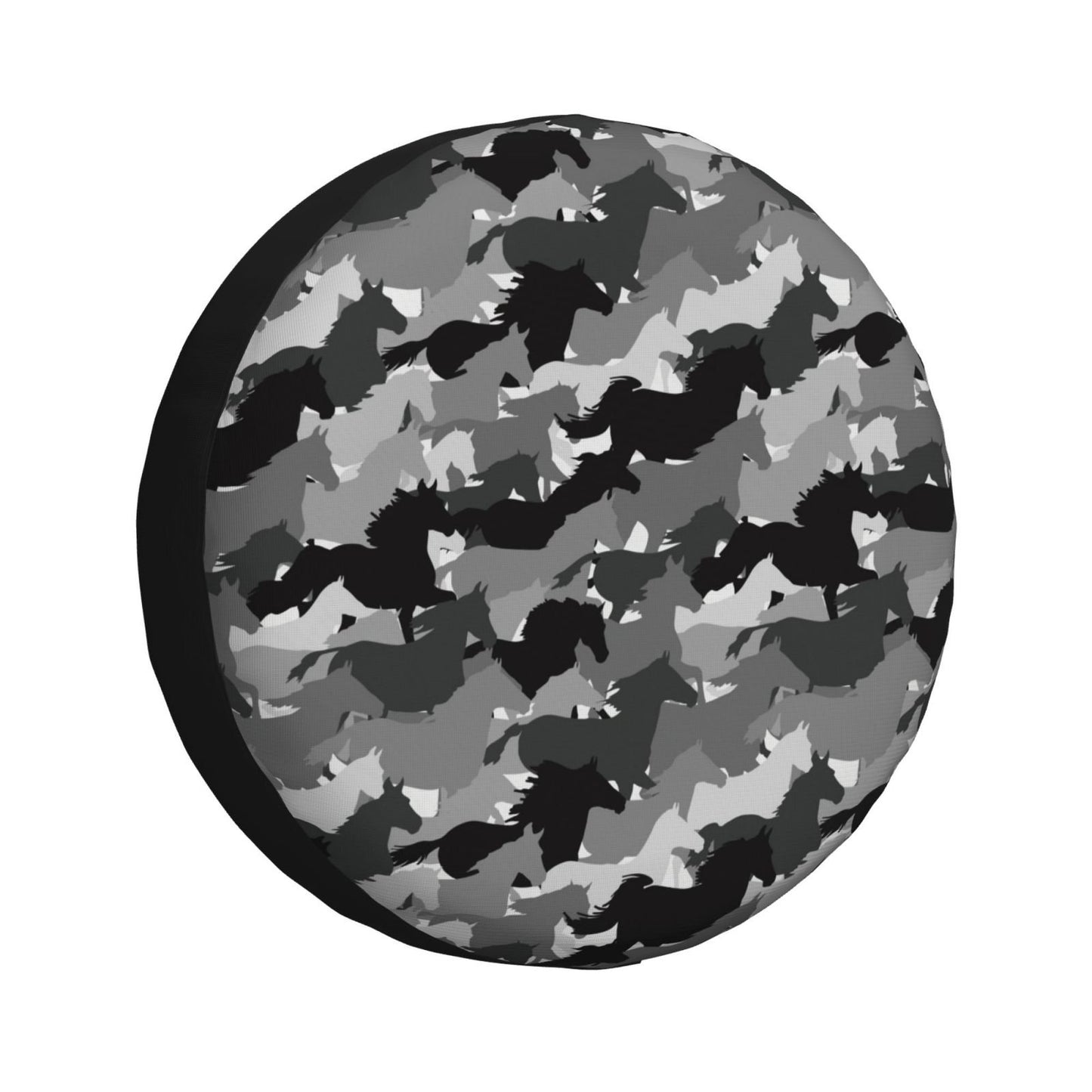 Horse Spare Tire Cover Horse Silhouette Camoflage Pattern Tire Covers Black Gray