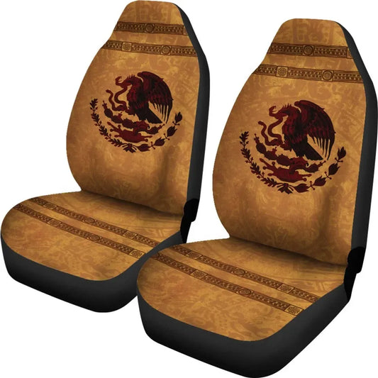 Mexican Car Seat Covers Mexico Coat Of Arms Silhouette Seat Covers Brown