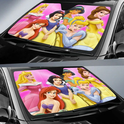 DN Car Sun Shade DN Princesses Ariel Cinderella Snow White Winshield Sun Shade Colorful