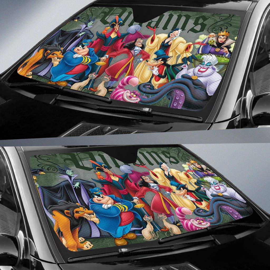 DN Car Sun Shade Main DN Villains Characters Winshield Sun Shade Black