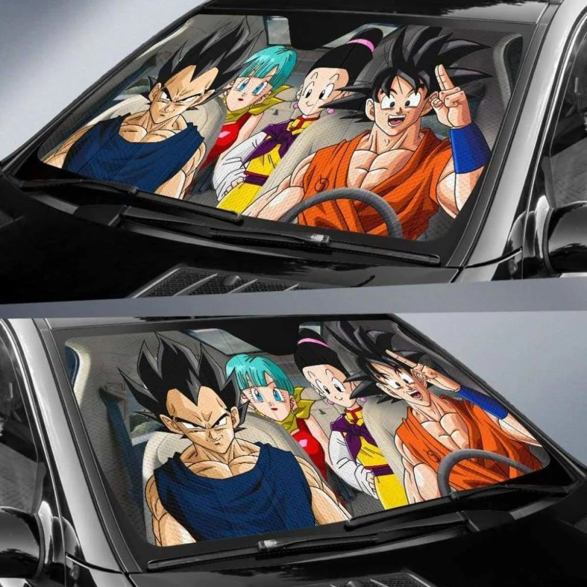 Dragon Ball Car Sun Shade Goku Vegeta Bulma And Chi Chi Winshield Sun Shade Colorful