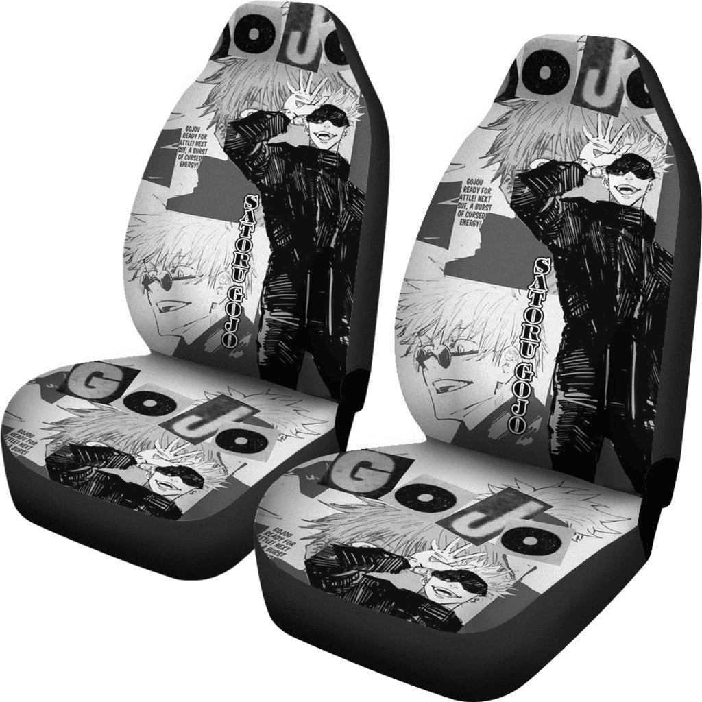 Jujutsu Kaisen Car Seat Covers Satoru Gojo Jujutsu Kaisen Manga Seat Covers Black White