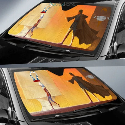 SW Car Sun Shade Ahsoka Tano And Luke Skywalker Winshield Sun Shade Brown