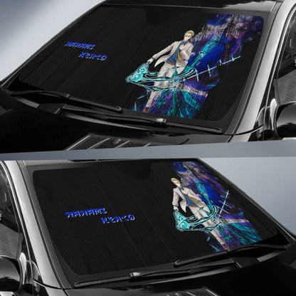 Jujutsu Kaisen Car Sun Shade Jujutsu Kaisen Nanami Kento Graphic Winshield Sun Shade Black Blue