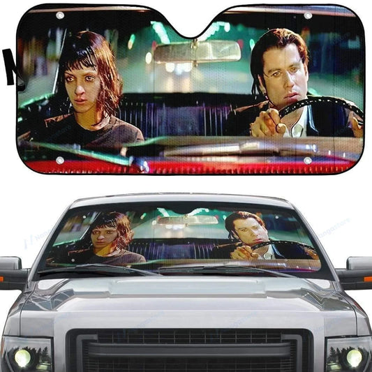 Pulp Fiction Car Sun Shade A Date With Vincent Vega Pulp Fiction Winshield Sun Shade Colorful