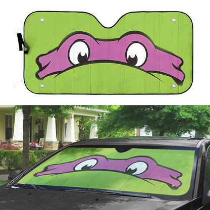 TMNT Car Sun Shade TMNT Donatello Mask Graphic Winshield Sun Shade Green Purple