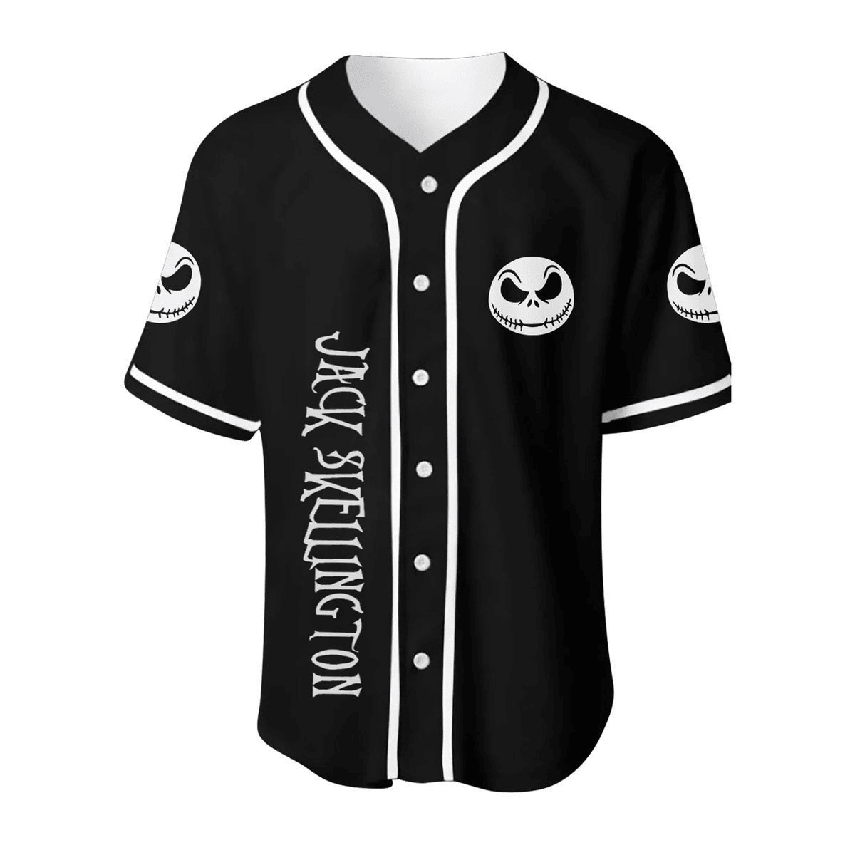 TNBC Jersey Jack Skellington And Zero Graphic Black White Jersey Shirt TNBC Baseball Jersey