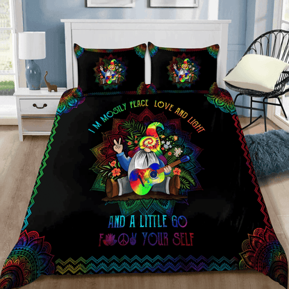 Hippie Bedding Set A Little Go Fck Yourself Duvet Covers Black Unique Gift