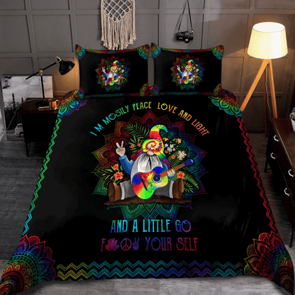 Hippie Bedding Set A Little Go Fck Yourself Duvet Covers Black Unique Gift