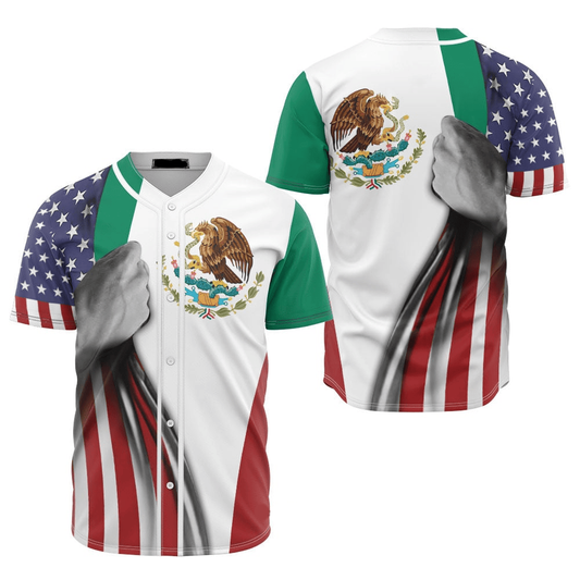 Mexican Baseball Jersey Escudo Mexico Flag Jersey Shirt Colorful Unisex Adult New Release