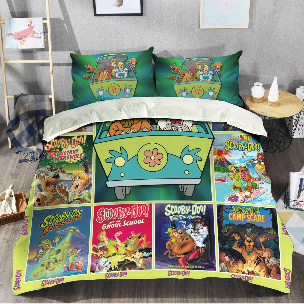 Scooby-Doo Bedding Set Scooby-Doo All Movies Pattern Duvet Covers Colorful Unique Gift