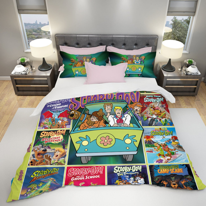 Scooby-Doo Bedding Set Scooby-Doo All Movies Pattern Duvet Covers Colorful Unique Gift