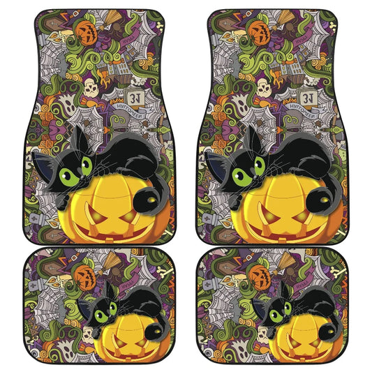 Halloween Car Mats Halloween Cat On Scary Pumpkin Car Floor Mats Colorful