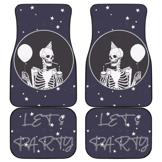 Halloween Car Mats Let's Party Funny Skeleton Tiny Star Car Floor Mats Blue