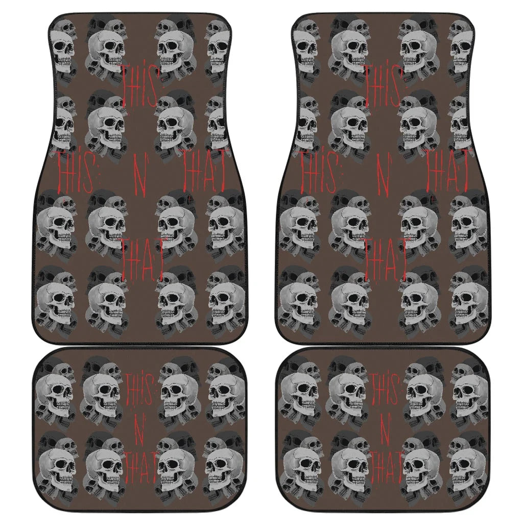 Halloween Car Mats This N That Skull Patterns Car Floor Mats Brown Gray