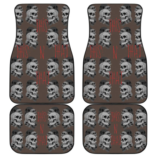 Halloween Car Mats This N That Skull Patterns Car Floor Mats Brown Gray