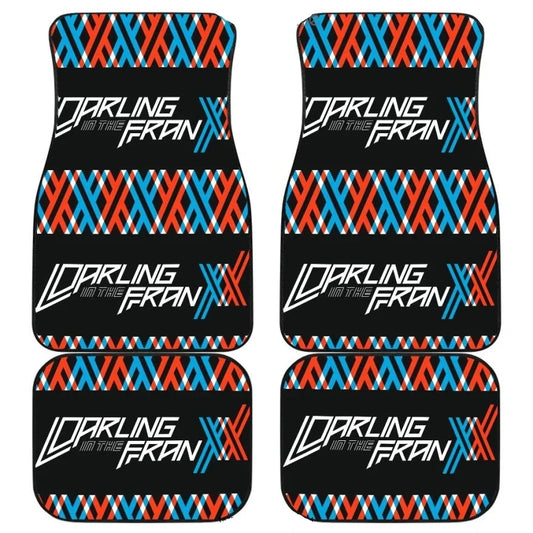 Darling In The Franxx Car Mats Darling In The Franxx XX Patterns Car Floor Mats Red Blue