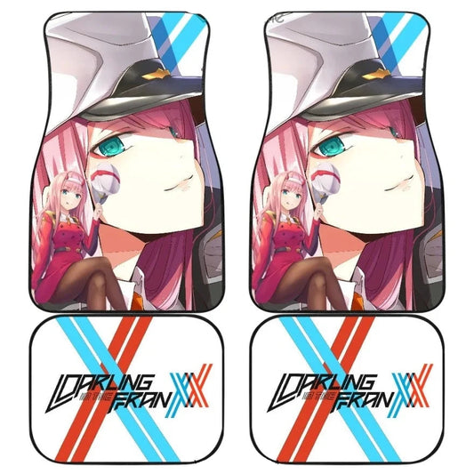 Darling In The Franxx Car Mats Pretty Captain Zero Two Fanart Car Floor Mats White Red