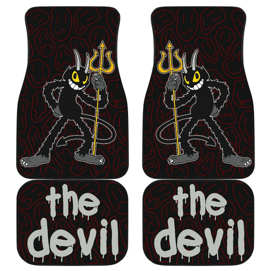 Halloween Car Mats Halloween Cuphead The Devil Smiling Car Floor Mats Black