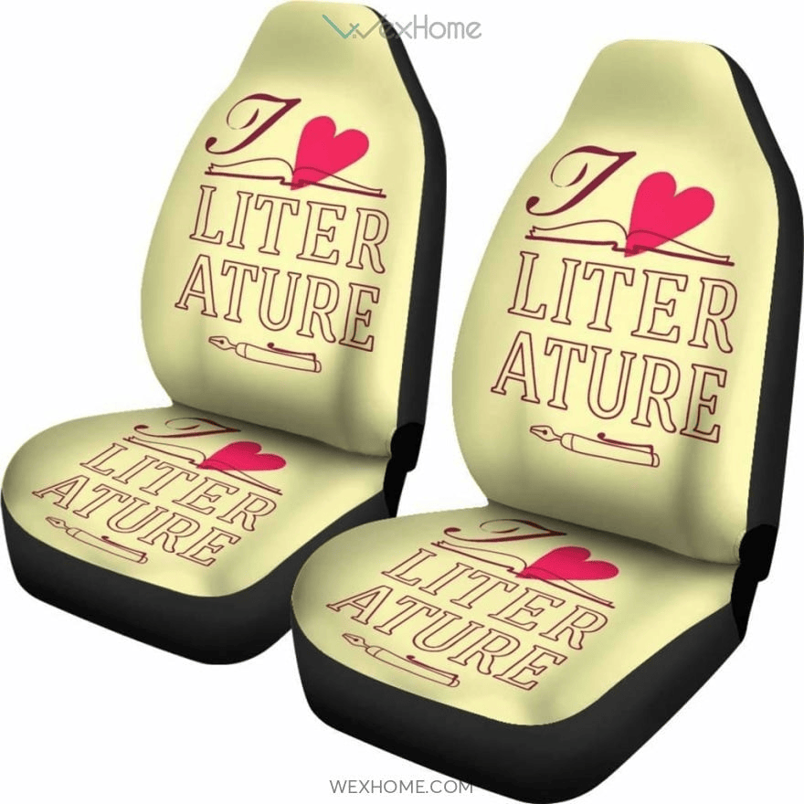 Teacher Car Seat Covers I Love Literature English Teacher Seat Covers Yellow