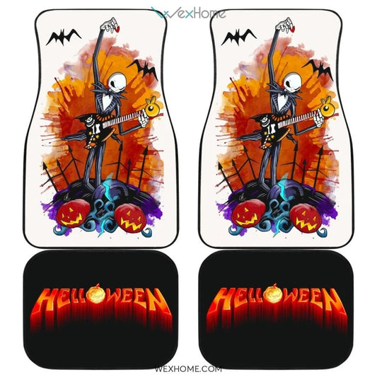 TNBC Car Mats Halloween Jack Skellington Playing Guitar Car Floor Mats Colorful