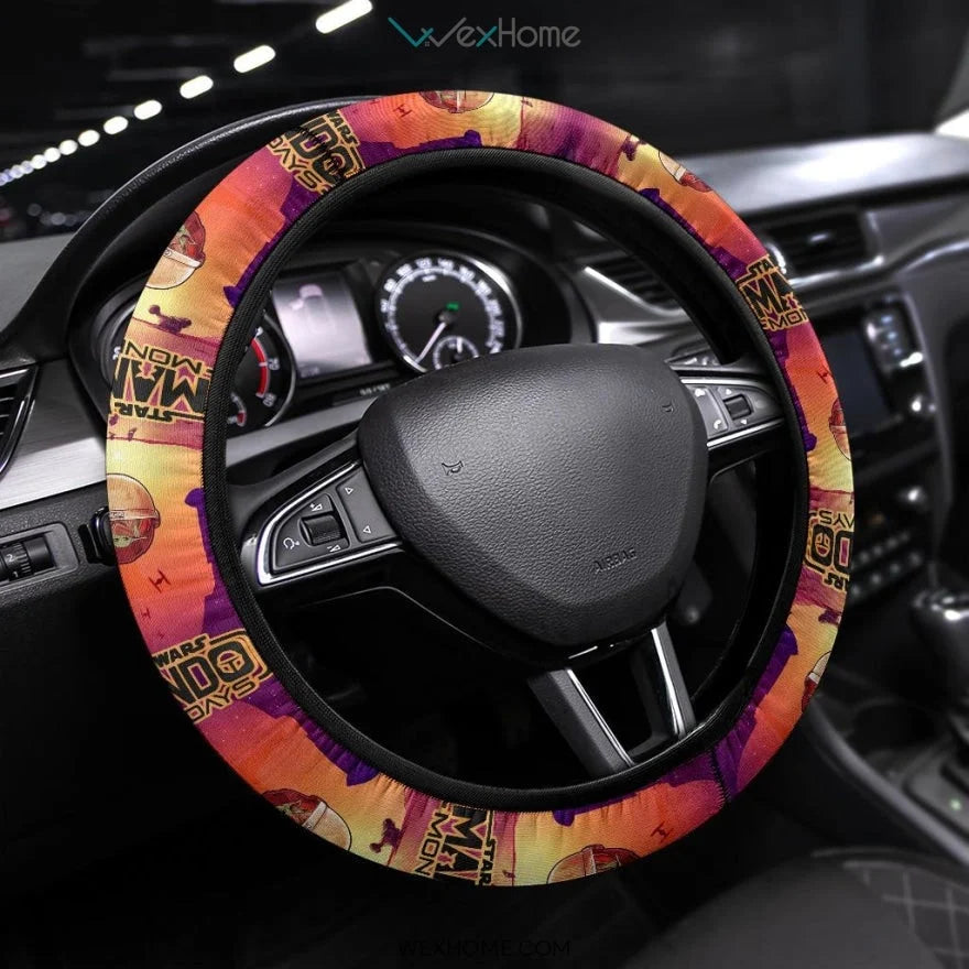 SW Steering Wheel Cover SW Baby Yoda Mando Mondays Driving Wheel Cover Red