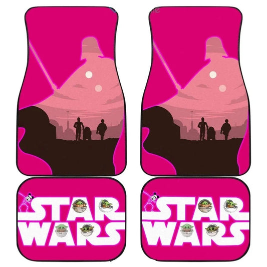 SW Car Mats SW Darth Vader Silhouette Car Floor Mats Pink