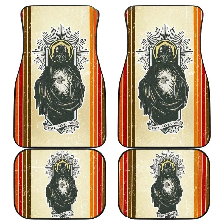 SW Car Mats SW Darth Vader Buddha Save Us All Car Floor Mats Colorful