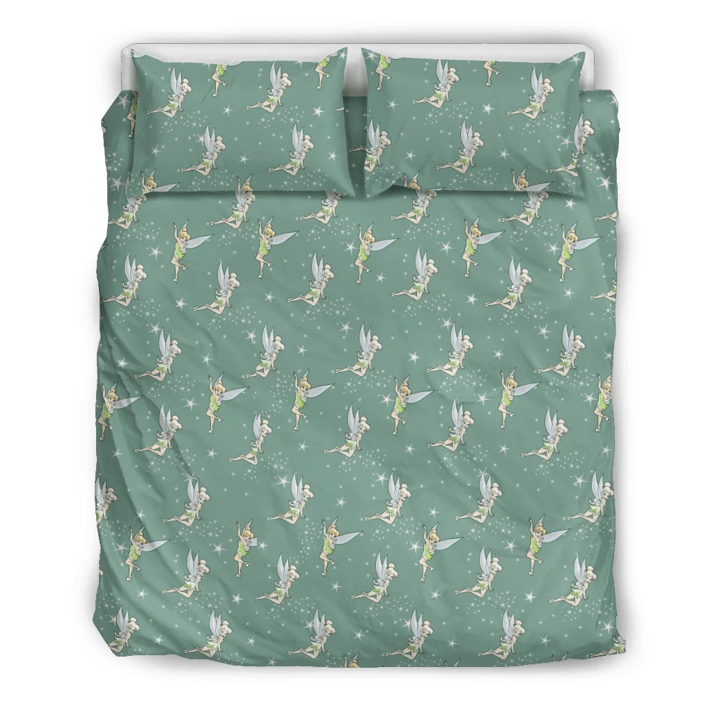 Tinker Bell Bedding Set DN Tinker Bell Fairy Pattern Duvet Covers Green Unique Gift