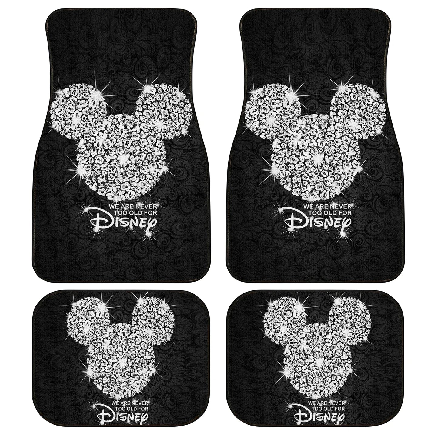 DN Car Mats We Are Never Too Old For DN Car Floor Mats Black White