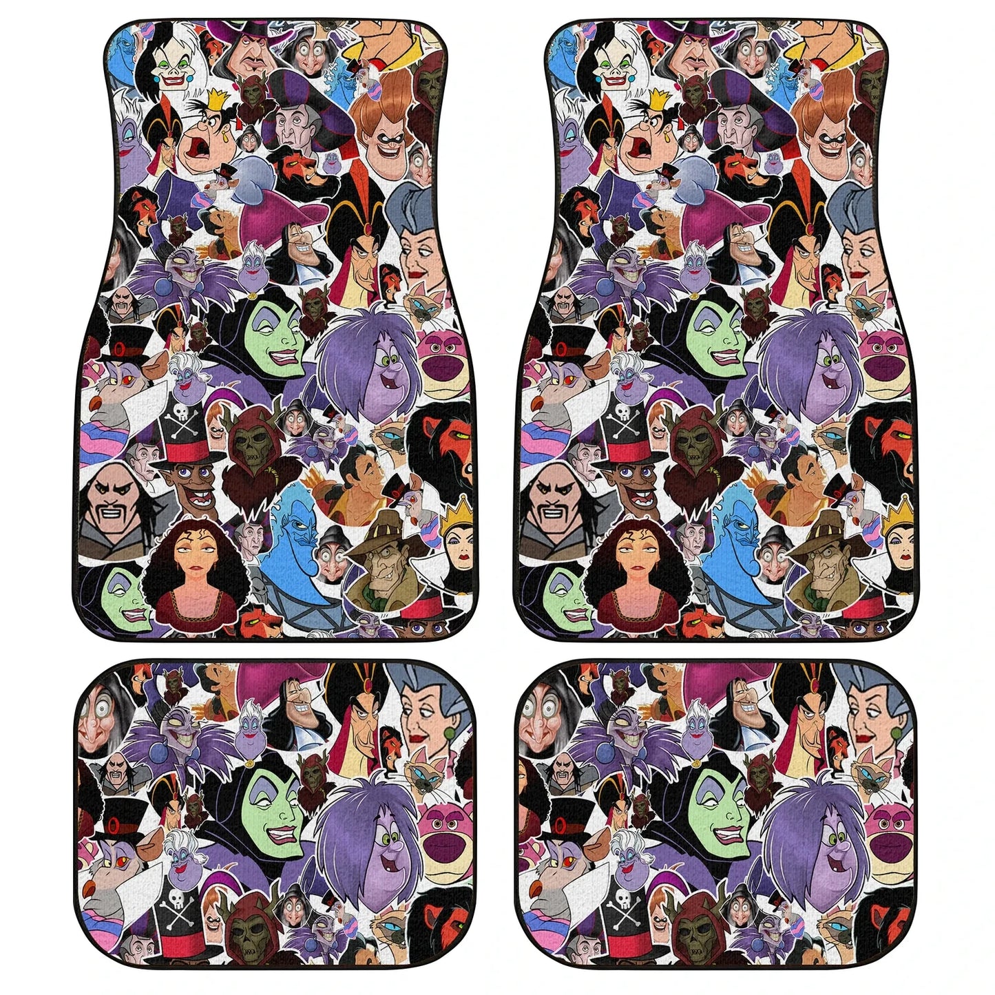 DN Car Mats All Of DN Villains Doodle Pattern Car Floor Mats Colorful