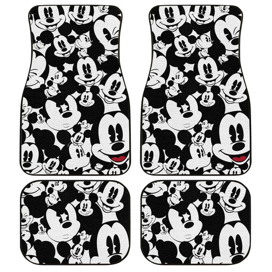 MM Car Mats DN MM Emotions Doodle Pattern Car Floor Mats Black White