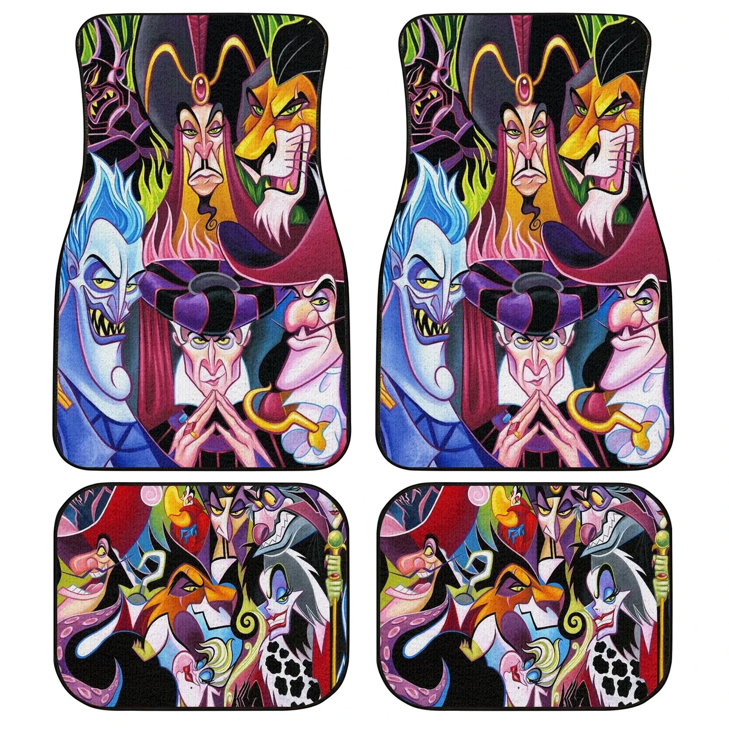 DN Car Mats All Male Villains Graphic Car Floor Mats Colorful