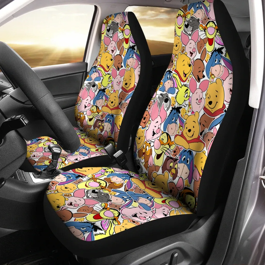 WTP Car Seat Covers Pooh And Friends Pattern Seat Covers Colorful