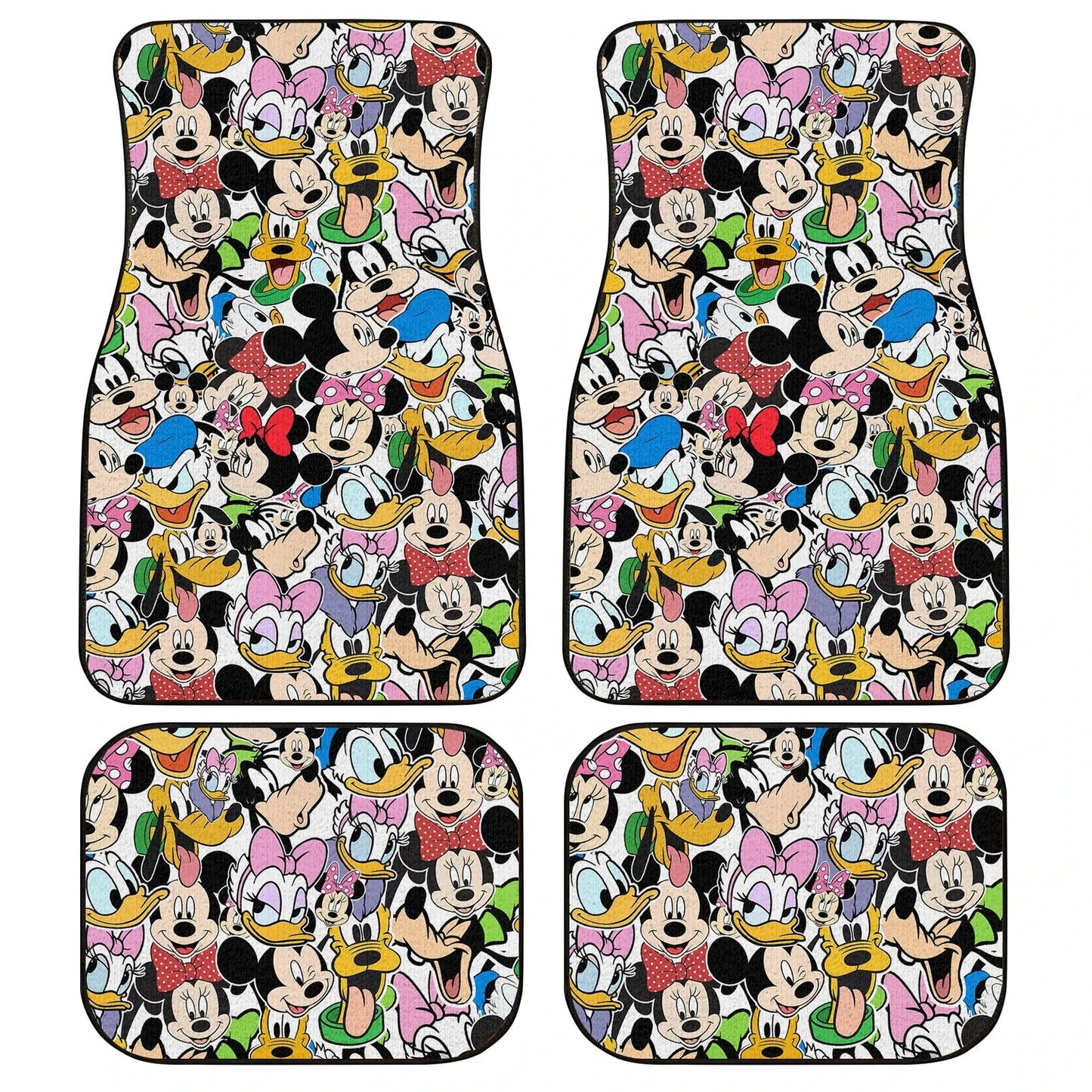 DN Car Mats MM And Friends Face Doodle Pattern Car Floor Mats Colorful