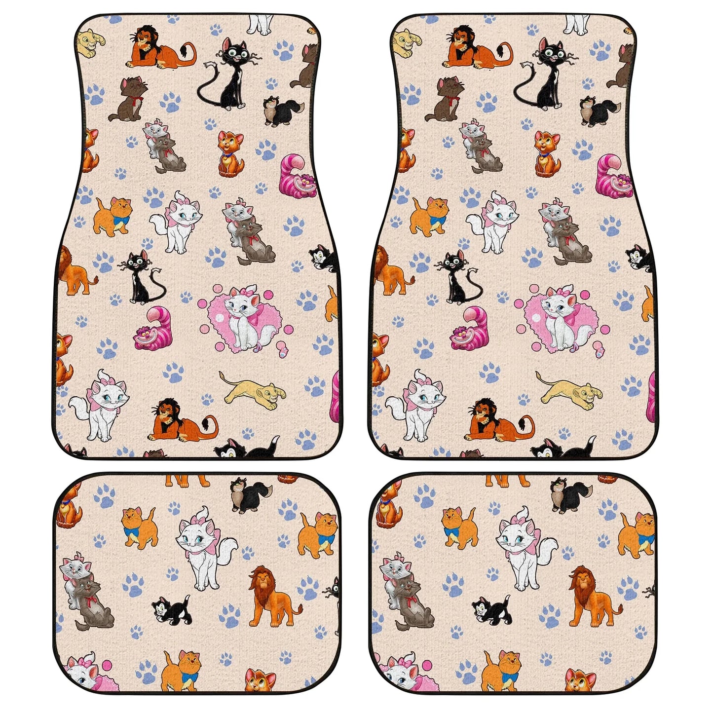 DN Car Mats All DN Cats Characters Pattern Car Floor Mats Colorful