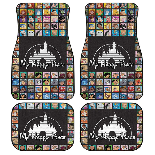 DN Car Mats All DN Characters My Happy Place Car Floor Mats Colorful