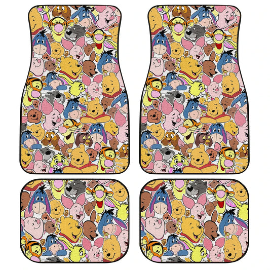 WTP Car Mats WTP Characters Doodle Pattern Car Floor Mats Colorful