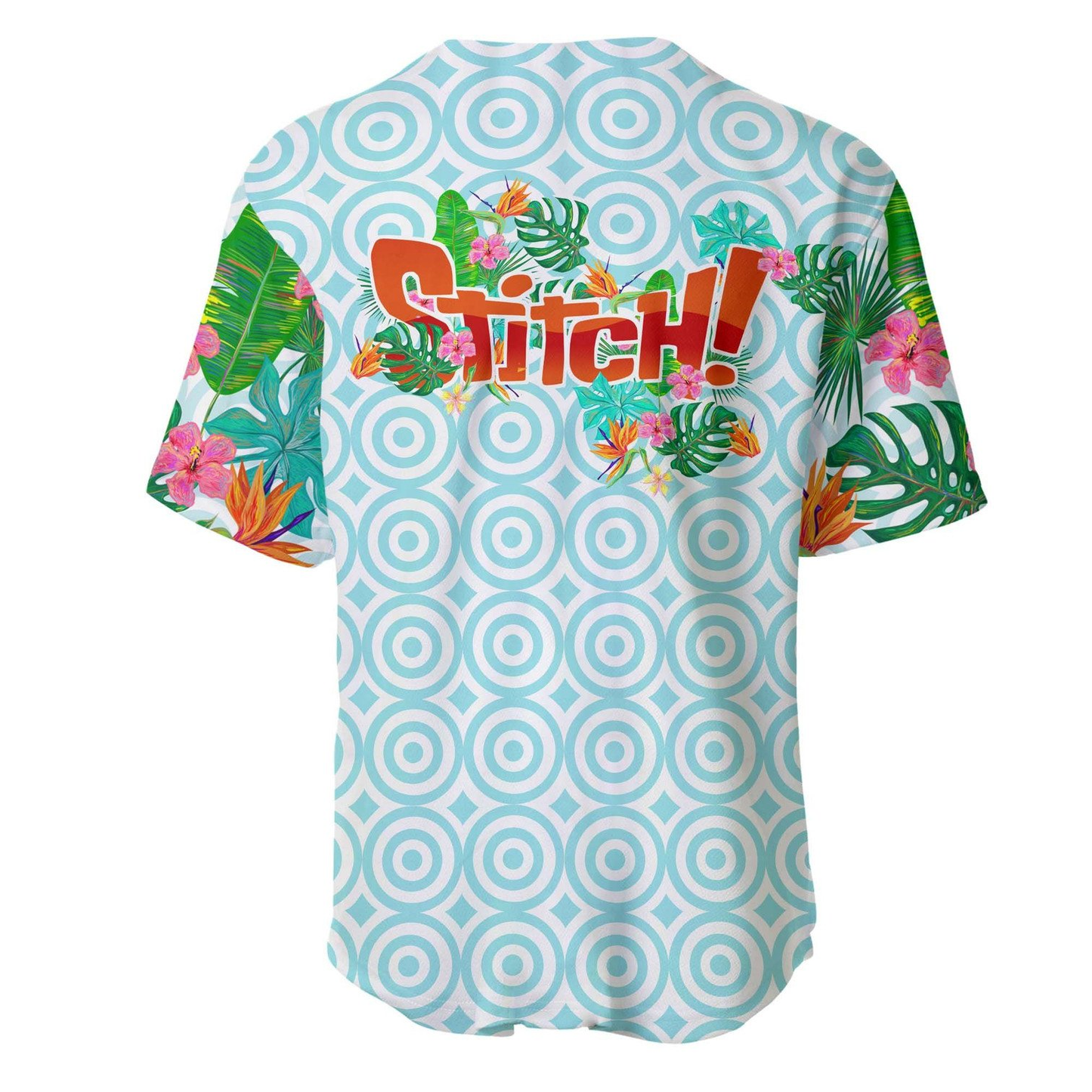 Stitch Baseball Jersey Tropical Flower Stitch Jersey Shirt Blue Unisex Adult New Release