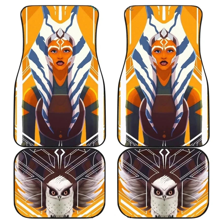 SW Car Mats SW Ahsoka Tona Owl In Glass Car Floor Mats Orange Gray