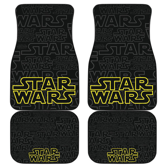 SW Car Mats SW Movie Names Pattern Car Floor Mats Black Yellow