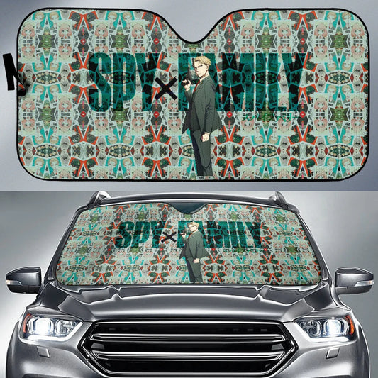 SpyxFamily Car Sun Shade Loid Forger SpyxFamily Character Pattern Winshield Sun Shade Green