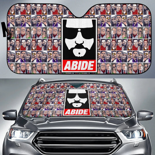 The Big Lebowski Car Sun Shade Abide Big Lebowski Characters Pattern Winshield Sun Shade Colorful