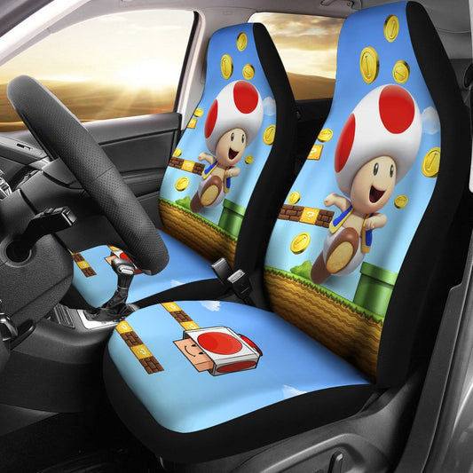 Mario Car Seat Covers The Mario Mushroom Graphic Seat Covers Colorful